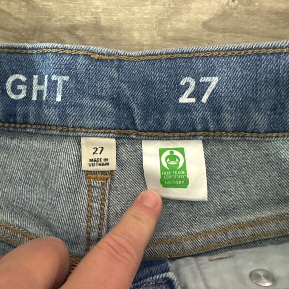 J. Crew Classic Straight Leg High Rise Medium Wash Jeans sz 27 - Picture 5 of 7